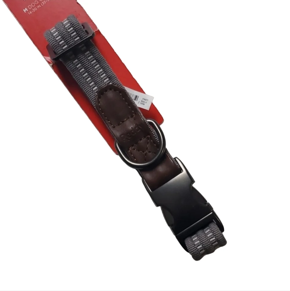 Reddy Grey Durable Dog Collar-Medium